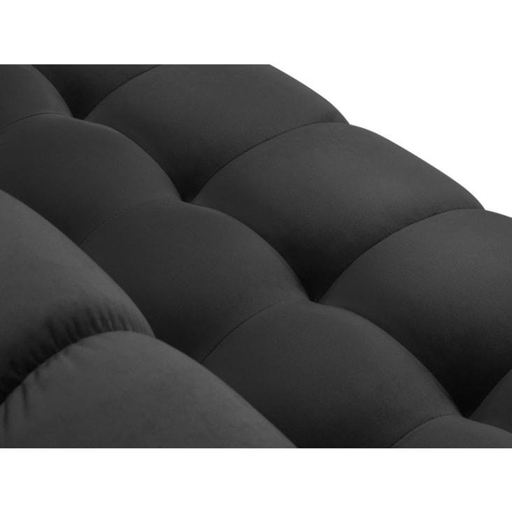 Canapé d'angle gauche 5 places en tissu velours gris foncé-Mamaia cropped-7
