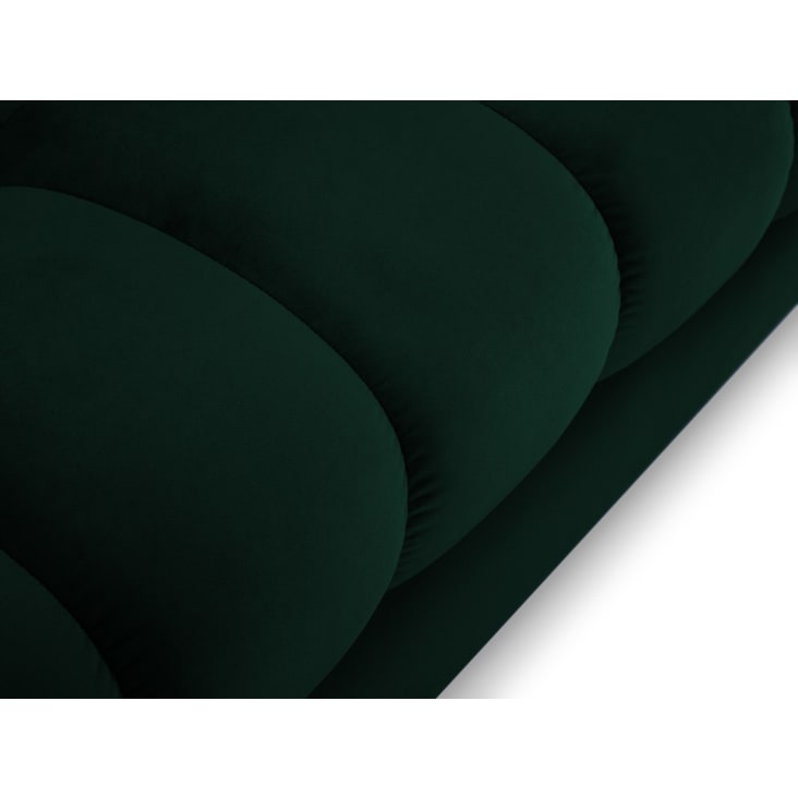 Canapé d'angle gauche 5 places en tissu velours vert bouteille-Mamaia cropped-4