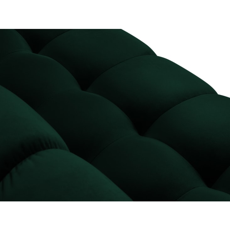 Canapé d'angle gauche 5 places en tissu velours vert bouteille-Mamaia cropped-7