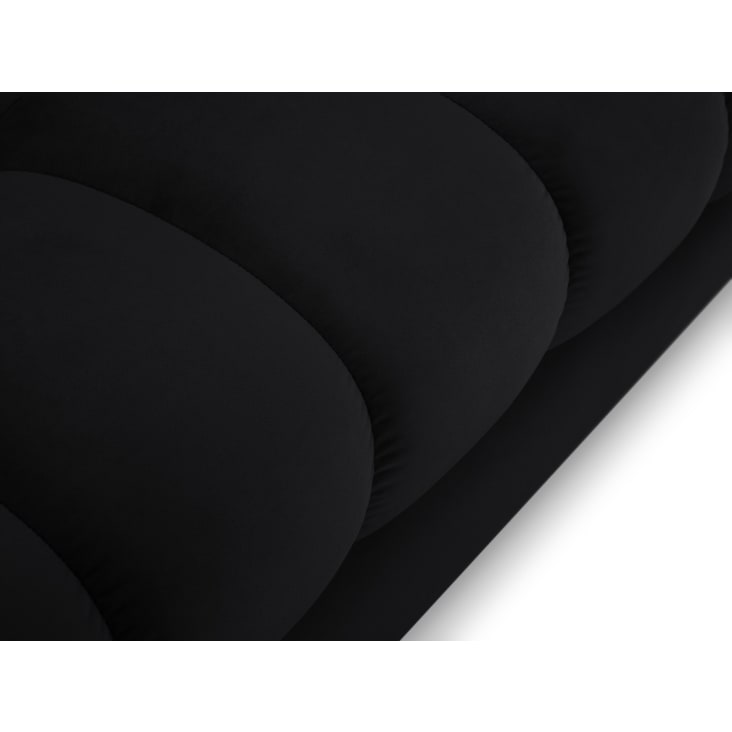 Canapé d'angle gauche 5 places en tissu velours noir-Mamaia cropped-4