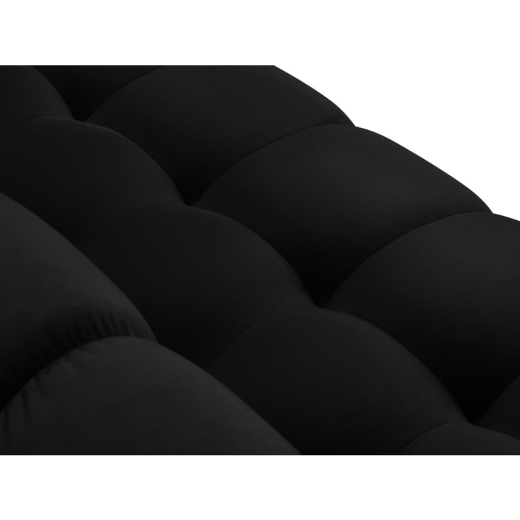 Canapé d'angle gauche 5 places en tissu velours noir-Mamaia cropped-7
