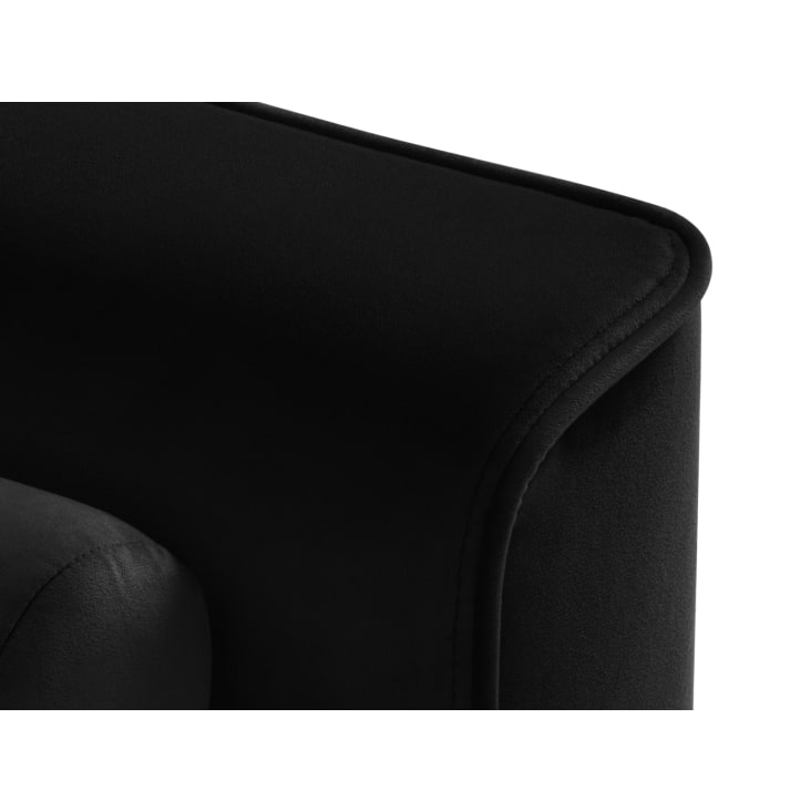 Canapé d'angle 4 places en velours noir-Leona cropped-8