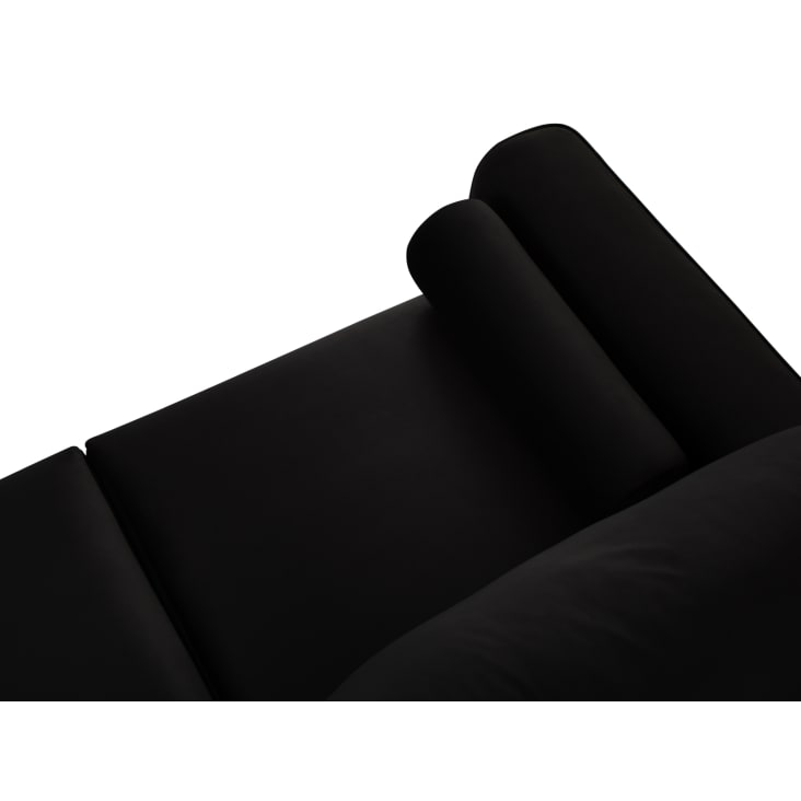 Canapé d'angle 4 places en velours noir-Leona cropped-9