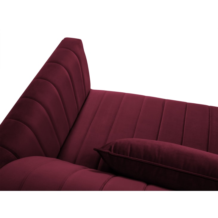 Canapé 3 places en velours rouge foncé-Annite cropped-5