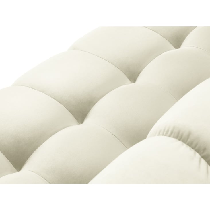 Canapé d'angle droit 5 places en tissu velours beige clair-Mamaia cropped-7