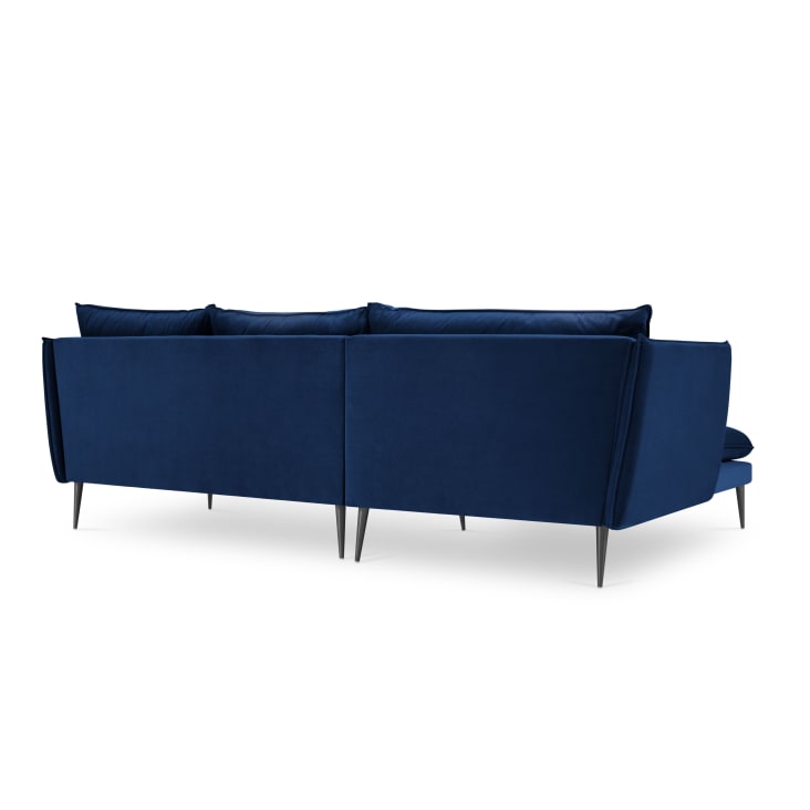 Canapé d'angle 4 places en velours bleu roi-Agate cropped-5