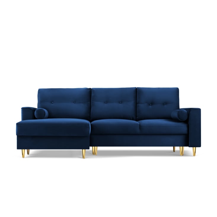 Canapé d'angle 4 places en velours bleu roi-Leona cropped-10