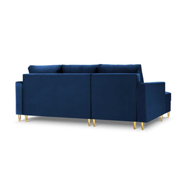 Canapé d'angle 4 places en velours bleu roi-Leona cropped-5