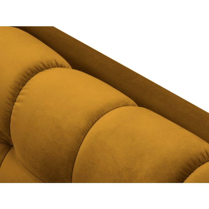 Canapé 4 places en tissu velours jaune-Mamaia cropped-6