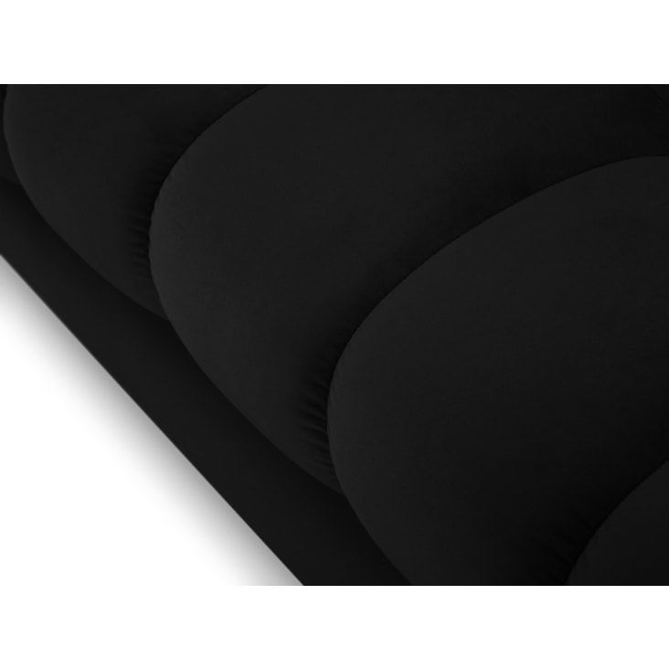 Canapé 4 places en tissu velours noir-Mamaia cropped-4