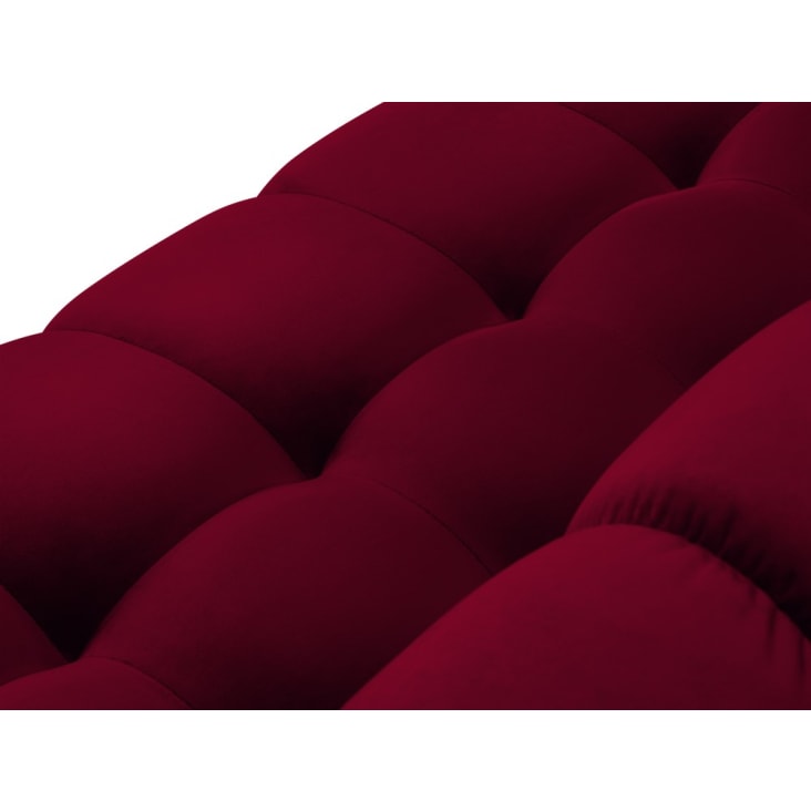 Canapé 3 places en tissu velours rouge-Mamaia cropped-4