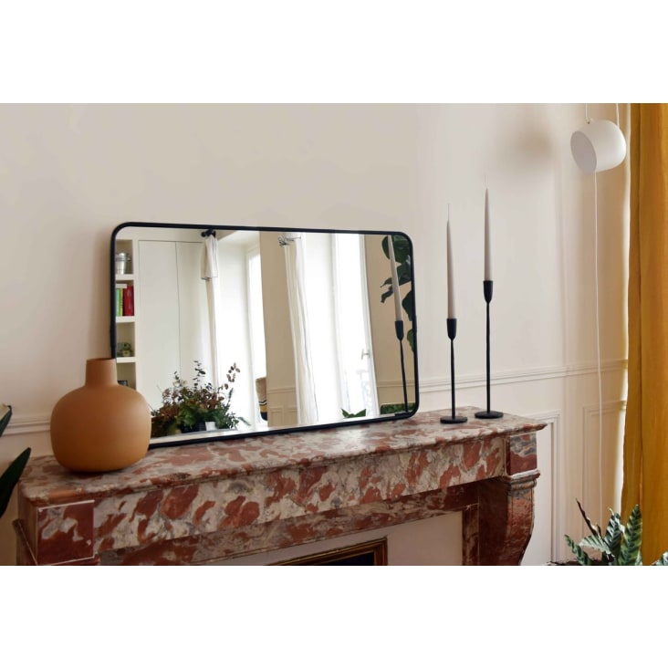 Miroir rectangulaire en métal maillechort noir 85 x 55 cm - Chaumont-Chaumont cropped-5