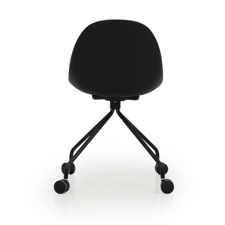 Chaise de bureau design à roulette en plastique noir SWIMMY