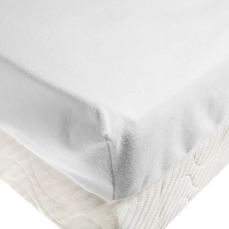 Protège-matelas en 100% coton bio blanc 140 x 190 cm cropped-3