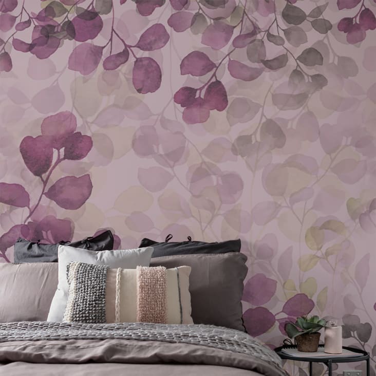 Papel pintado panorámico hojas de eucalipto colores 170x250cm Maisons