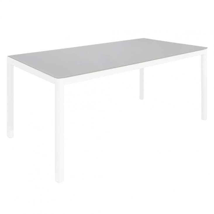 Table de jardin en métal et plateau en verre trempé gris-Mandy 2346