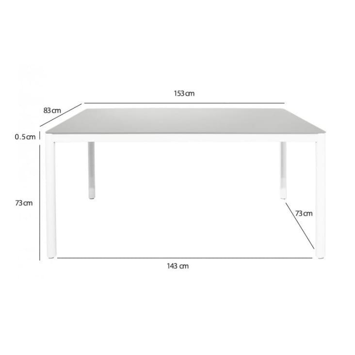 Table de jardin en métal et plateau en verre trempé gris-Mandy 2346 cropped-4