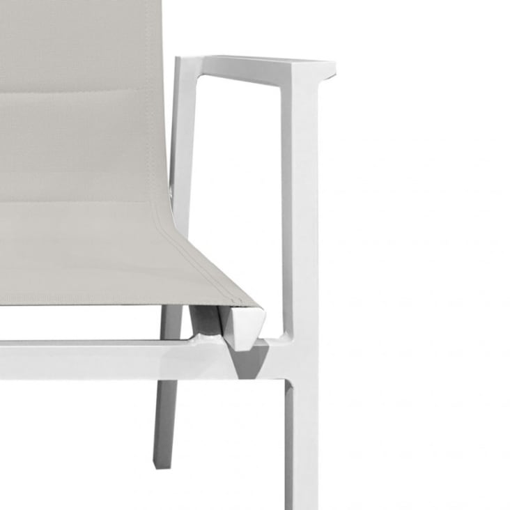 Lot de 2 chaises de jardin aluminium et tissu textilène gris-Atlan cropped-5