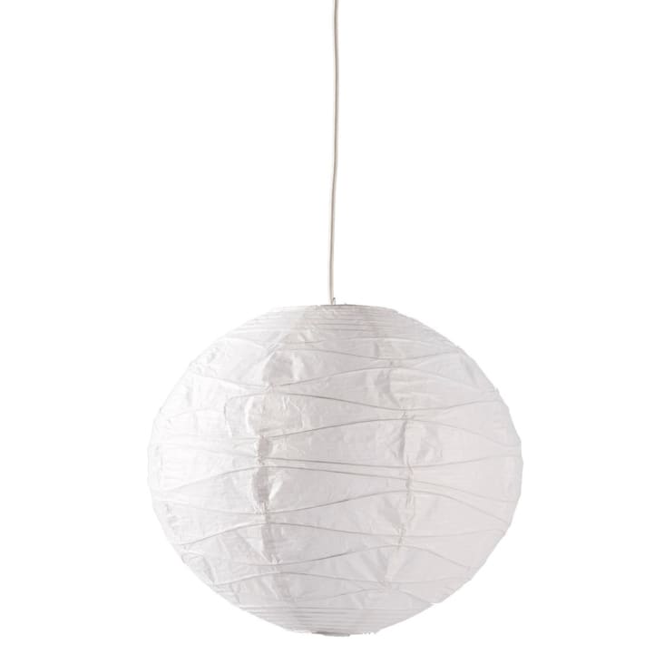 Lámpara techo esférica de papel blanco Lámpara techo papel natural blanco.