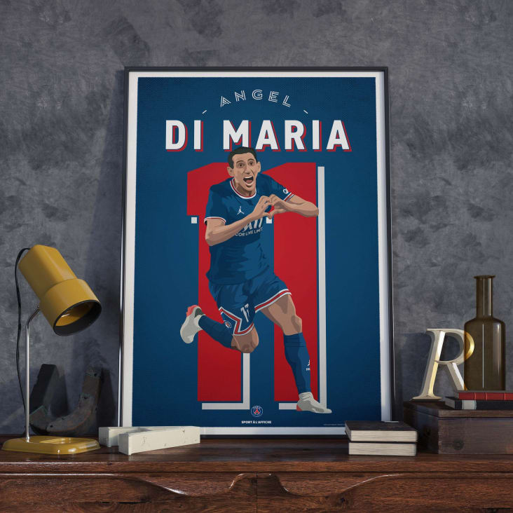 Affiche Football PSG - Illustration Angel Di Maria 40 x 60 cm PSG
