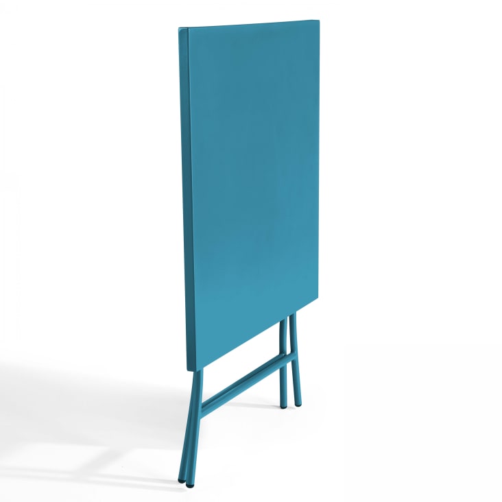 Tavolo Da Giardino Pieghevole Quadrato In Ferro - Nero Opaco, 70x70x74 Cm