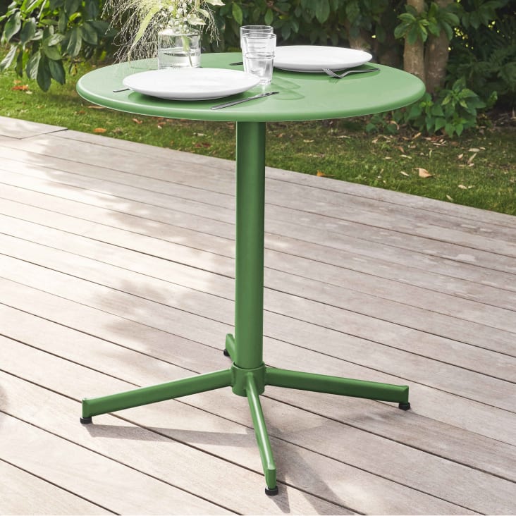 Ensemble table de jardin et 2 fauteuils métal vert cactus-Palavas cropped-4