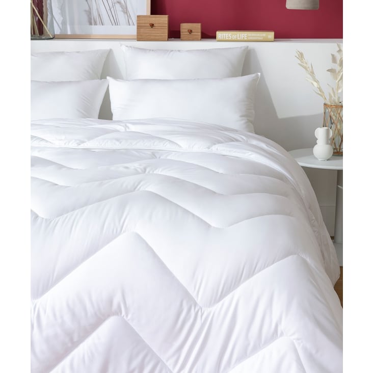 Couette chaude anti-acariens 140 x 200 cm polyester blanc-ANTI-ACARIENS cropped-2