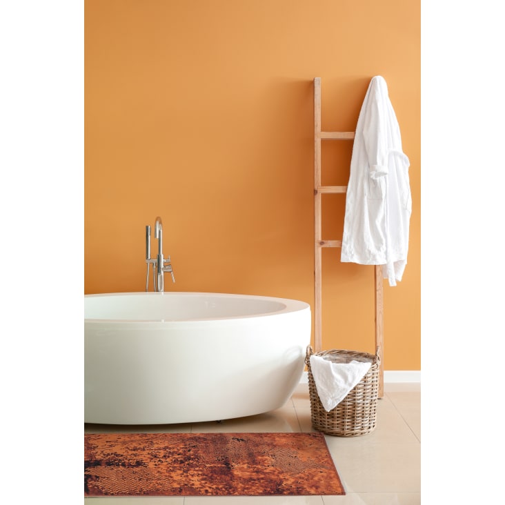 Alfombra de baño de estilo vintage rojo naranja 70x120-Room 9 cropped-2