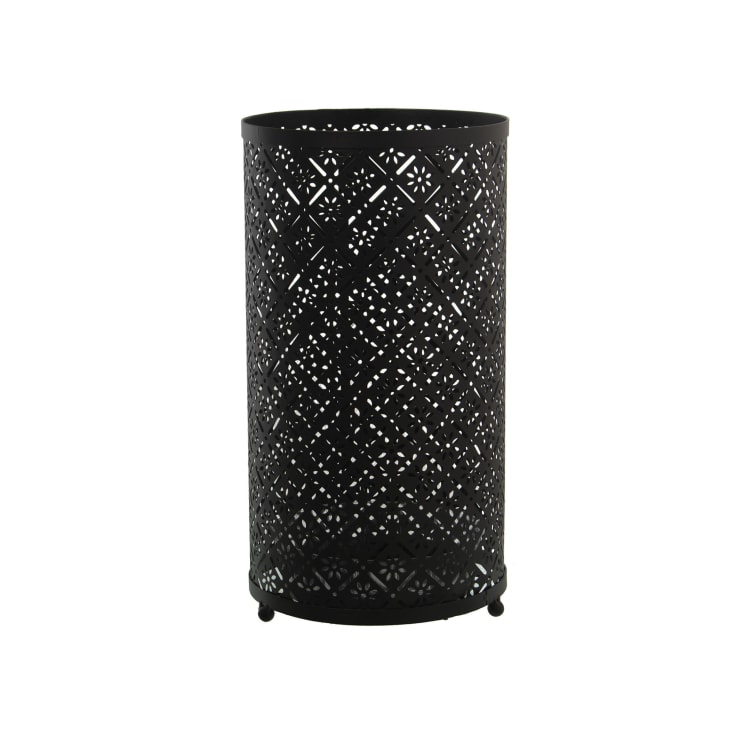 Porte-Parapluie Métallique Rond - 42 Cm X 15 Cm, Noir/Blanc/Rose, Pour Entrée, Bureau Ou Salon