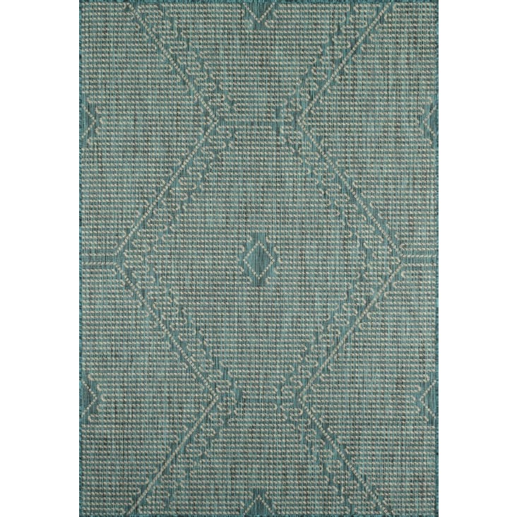 Alfombra de lana geométrica azul PALMA 01