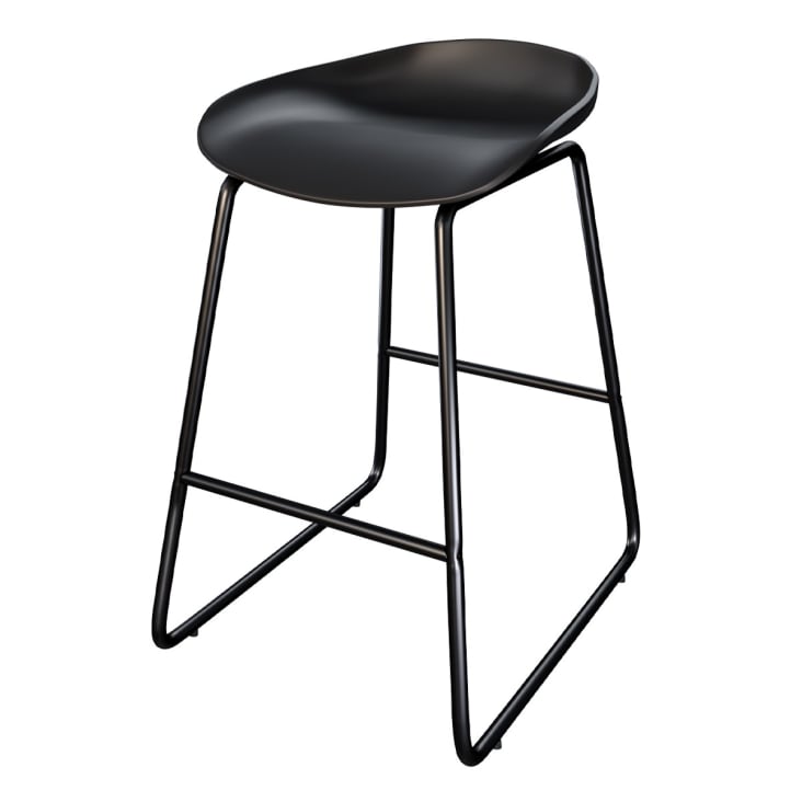 Rendez vous déco Chaise de bar mi-hauteur Yoshi noire 65 cm (lot de 2) pas  cher 