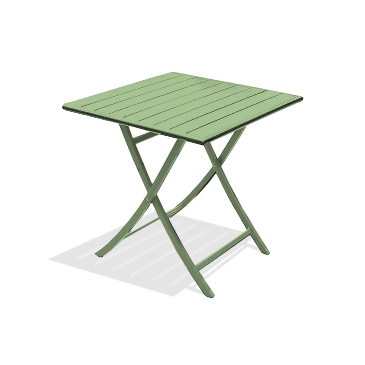 Mesa de jardín plegable de aluminio verde claro-Marius