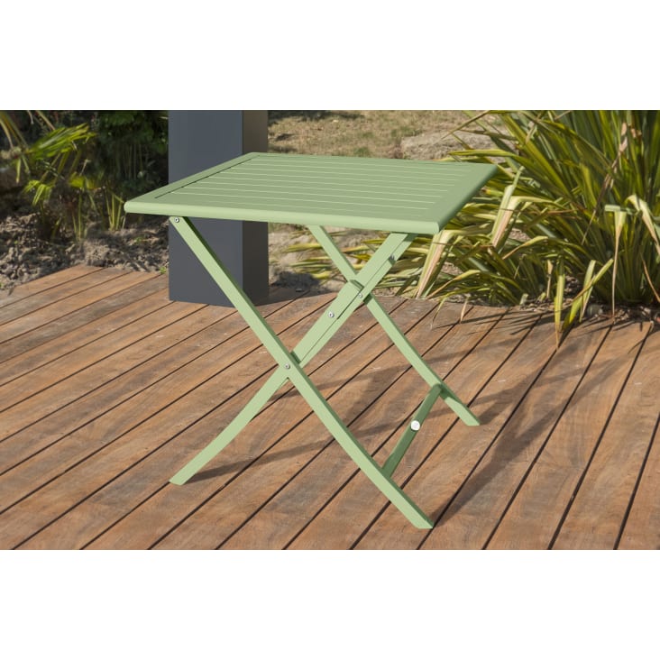 Mesa de jardín plegable de aluminio verde claro-Marius cropped-2