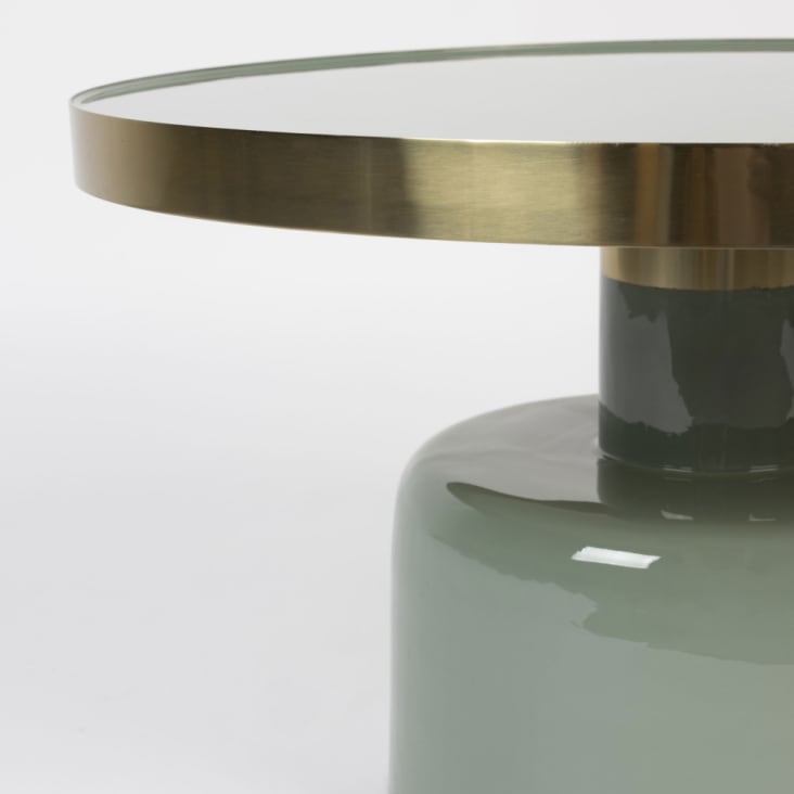 Table basse design en métal D60cm vert d'eau-Glam cropped-4