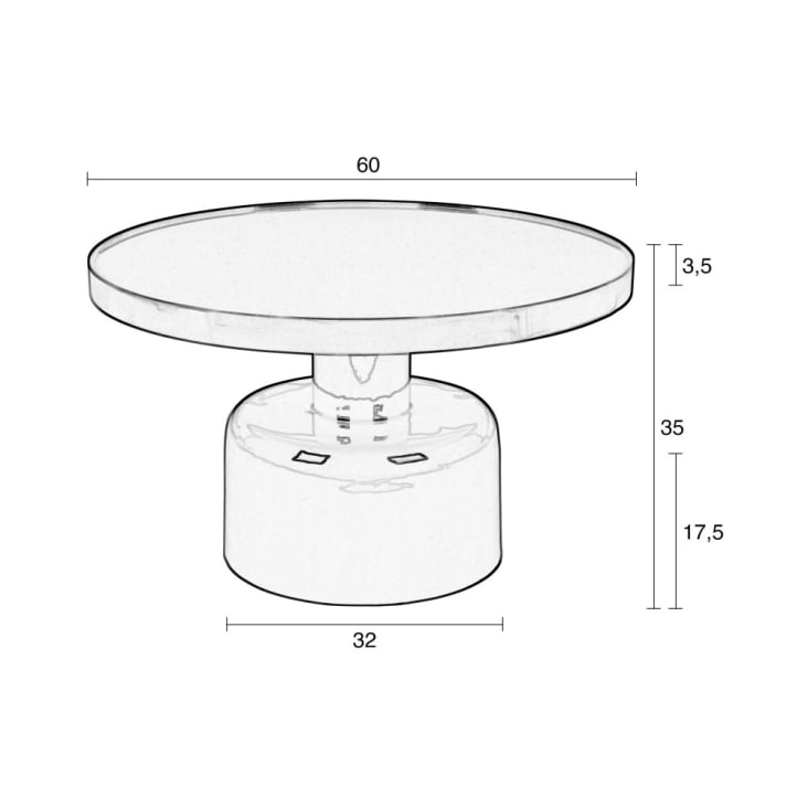Table basse design en métal D60cm vert d'eau-Glam cropped-7