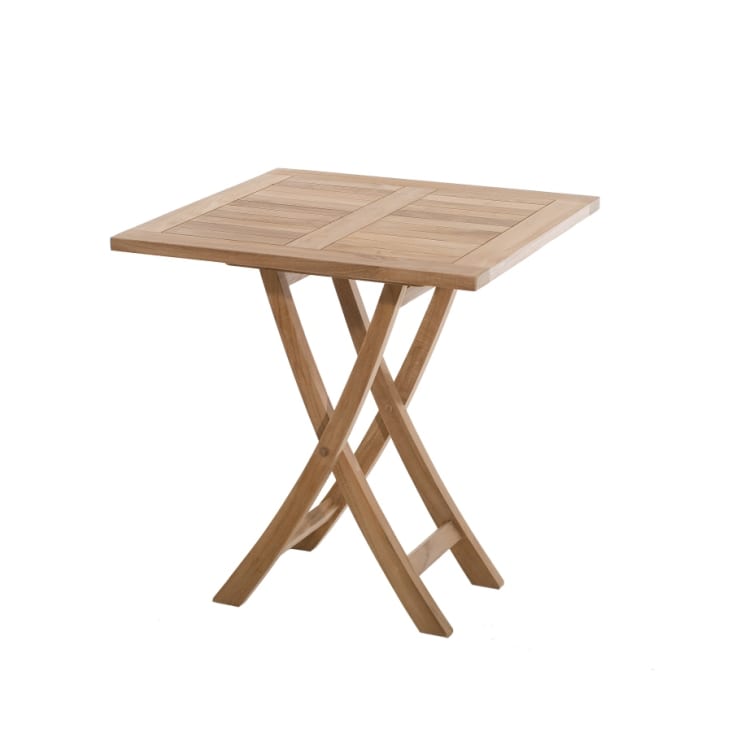 Klappbarer Gartentisch für 2 Personen aus Teakholz 70x70 cm Harris