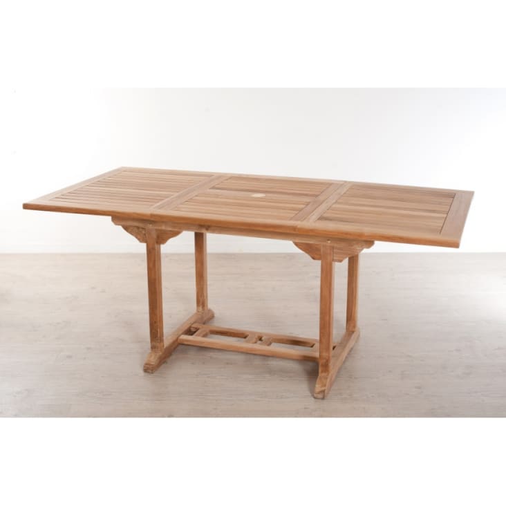 Mesa de jardín de madera de teca extensible 4/6 personas de 180 cm Harris Maisons du Monde