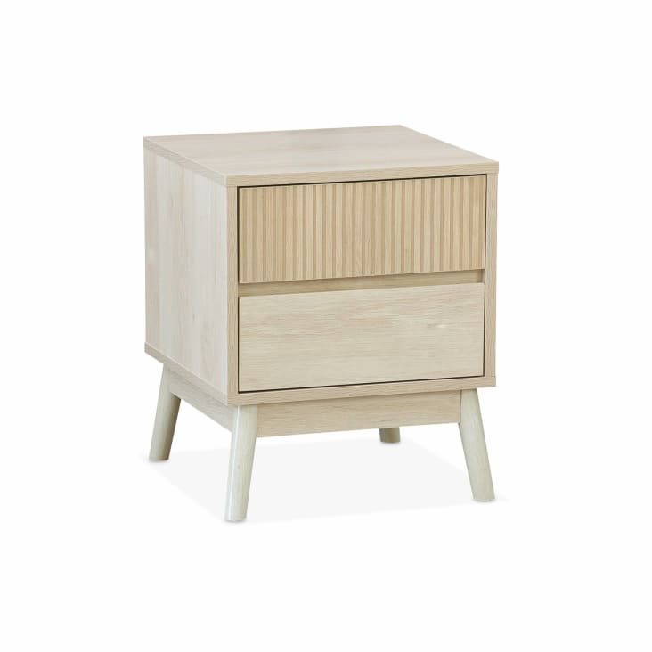 Leick Home Laurent Comodini In Legno, Grigio Fumo, Confezione Da 2, Con Porte USB E Cestello Inferiore