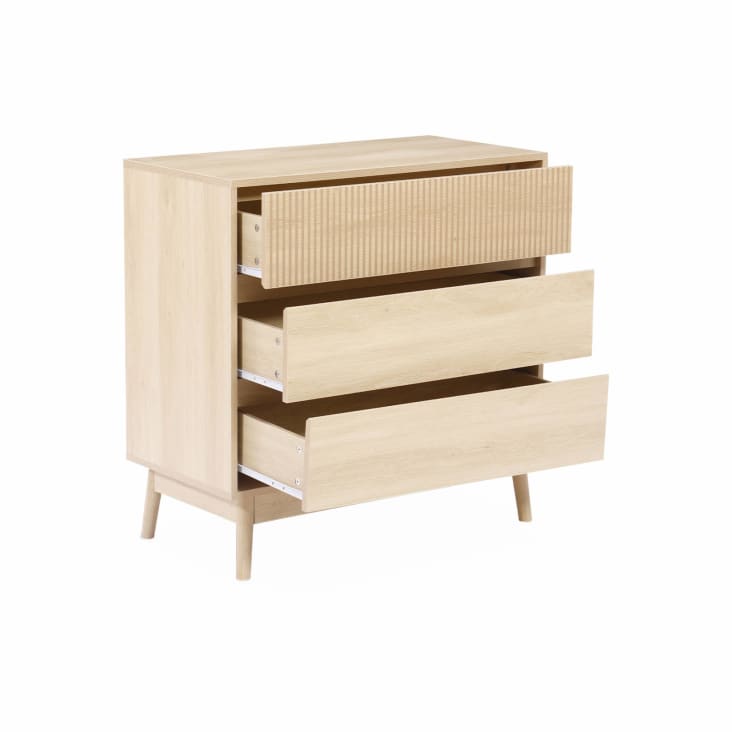 Commode de rangement décor bois, 3 tiroirs-Linear cropped-5