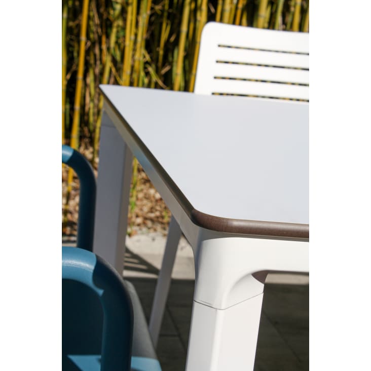 Table de jardin 8 places en aluminium laqué et peinture Epoxy blanc-Meet cropped-3