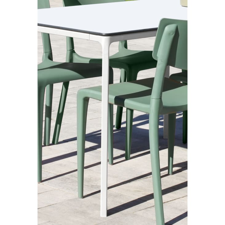 Table de jardin 8 places en aluminium laqué et peinture Epoxy blanc-Meet cropped-4