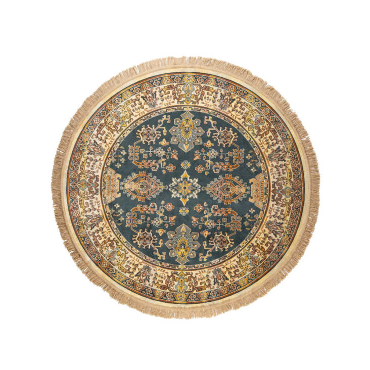 Tapis persan à franges beige D160 cm-Raz v