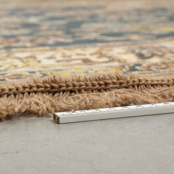 Tapis persan à franges beige D160 cm-Raz v cropped-6