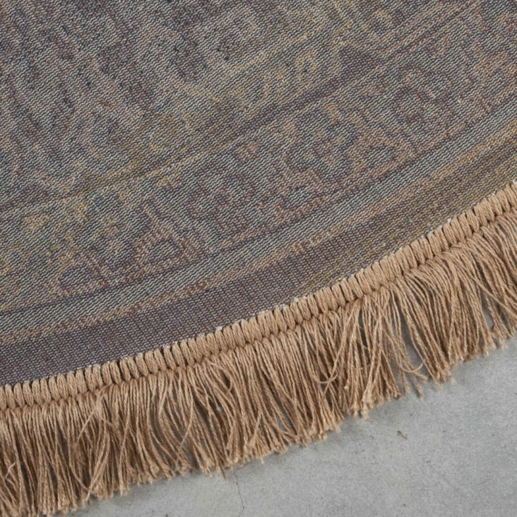 Tapis persan à franges beige D160 cm-Raz v cropped-8