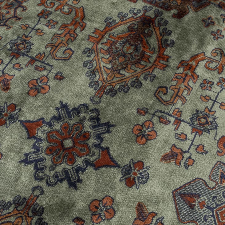 Tapis persan à franges rouge D160 cm-Raz iv cropped-5