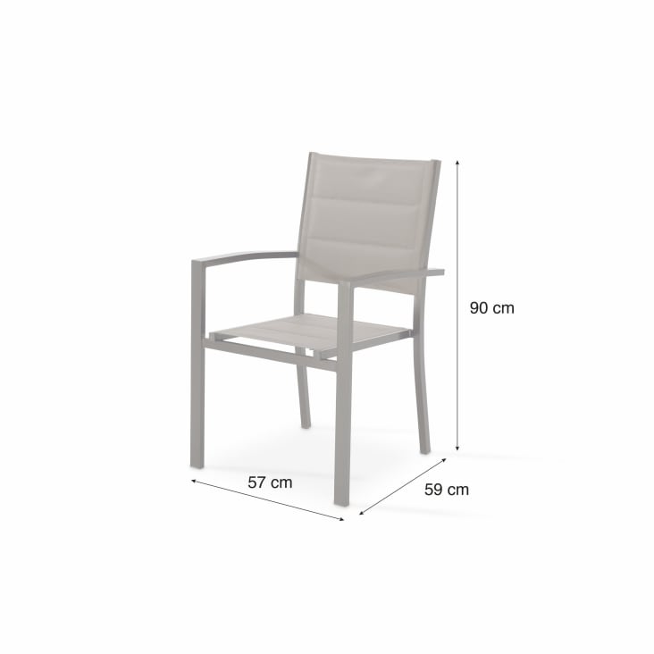 Pack de 6 sillas apilables aluminio y textileno acolchado marrón-TOKYO cropped-5