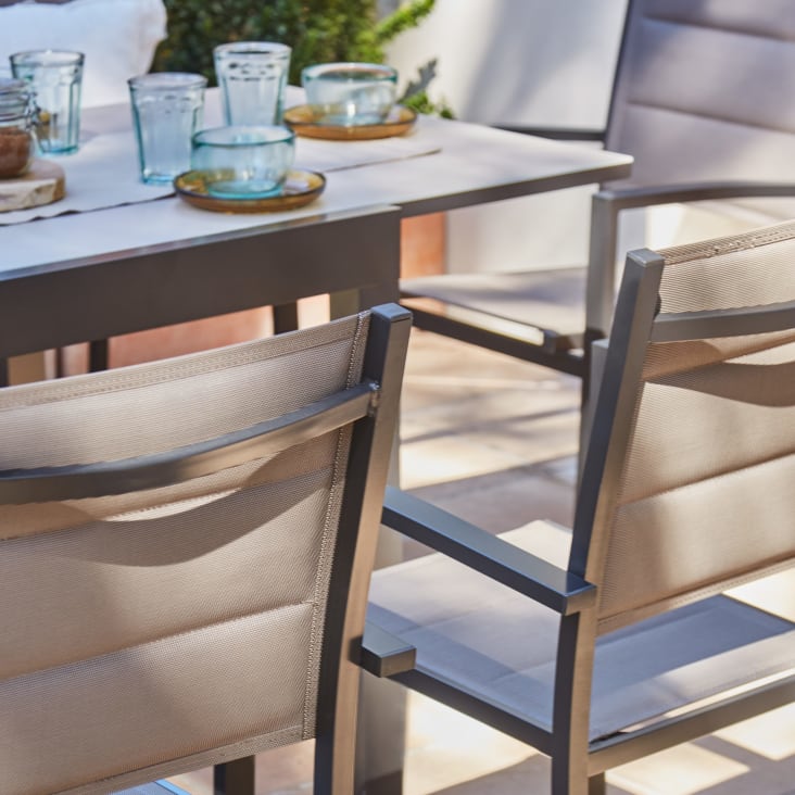Set tavolo e sedie da giardino 8 posti in alluminio bianco TOKYO