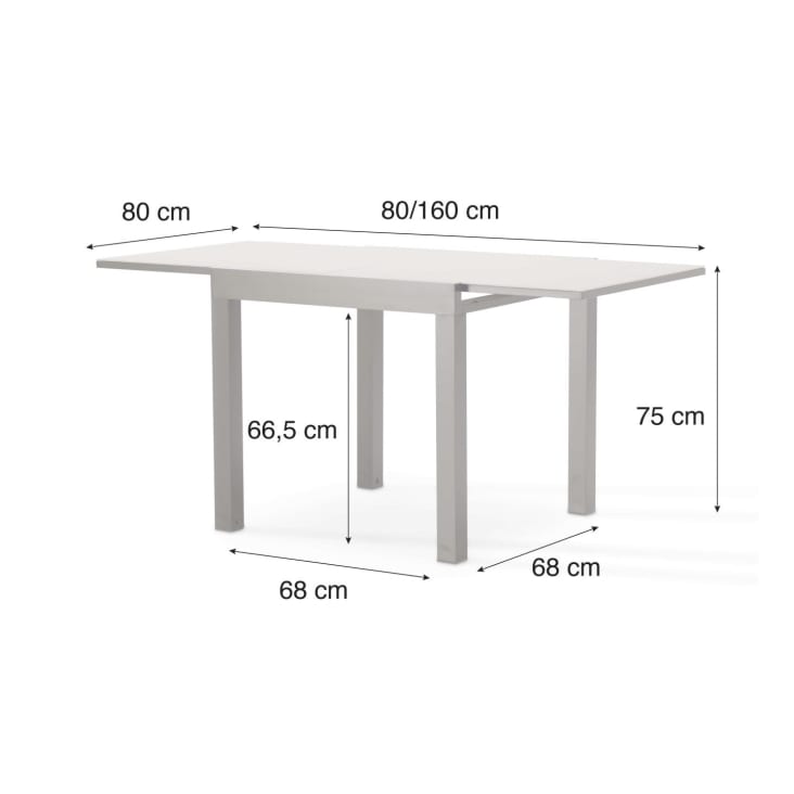 Table de jardin en aluminium marron 160/80×80 cm-TOKYO cropped-6