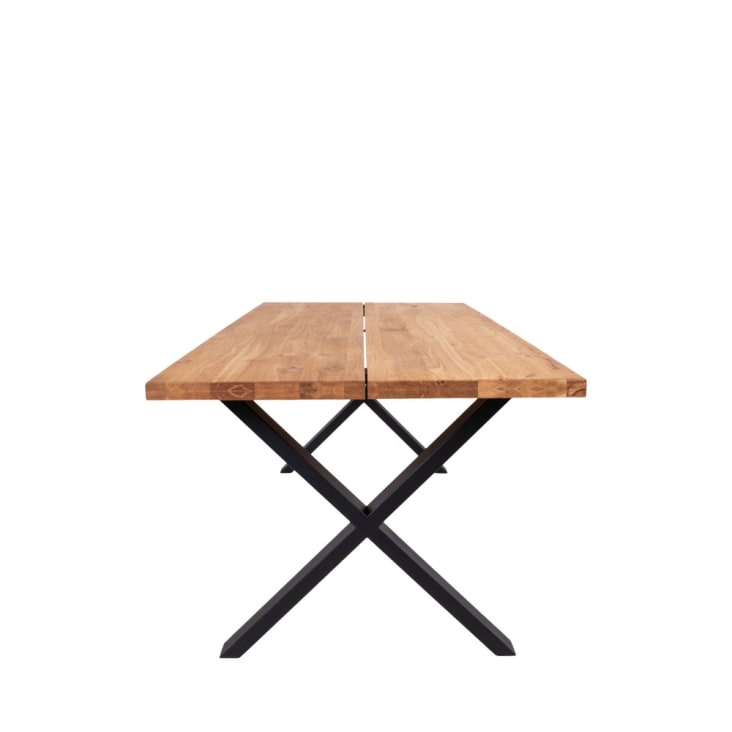 Table à manger en métal et bois clair / noir-Montpellier cropped-4