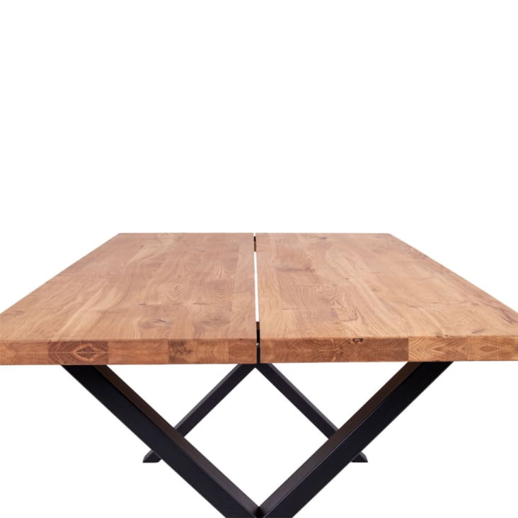 Table à manger en métal et bois clair / noir-Montpellier cropped-5